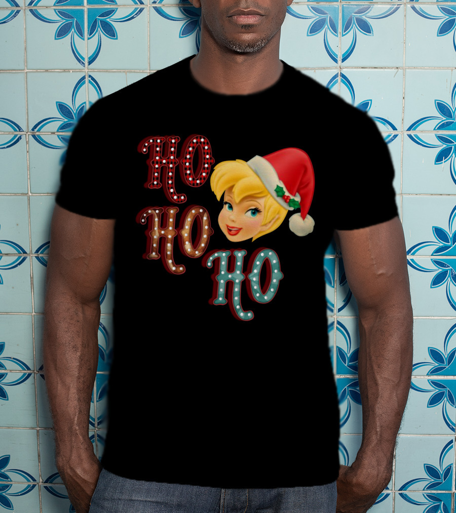 Ho Ho Ho Tinkerbell Santa Hat Christmas T-Shirt