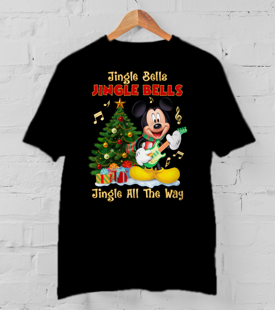 Jingle Bells Jingle Bells Mickey Jingle All The Way Christmas Tree T-Shirt