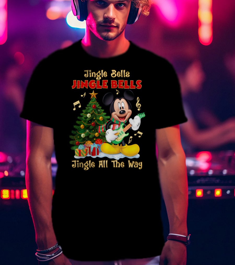 Jingle Bells Jingle Bells Mickey Jingle All The Way Christmas Tree T-Shirt