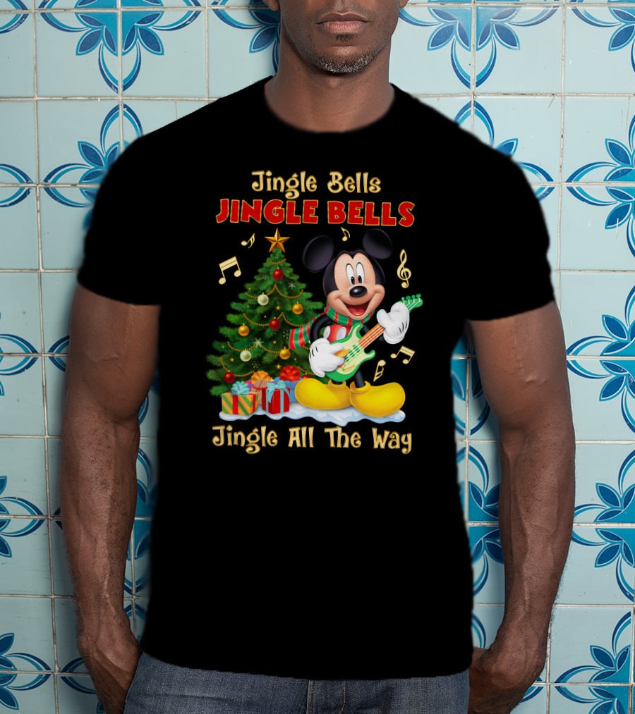 Jingle Bells Jingle Bells Mickey Jingle All The Way Christmas Tree T-Shirt