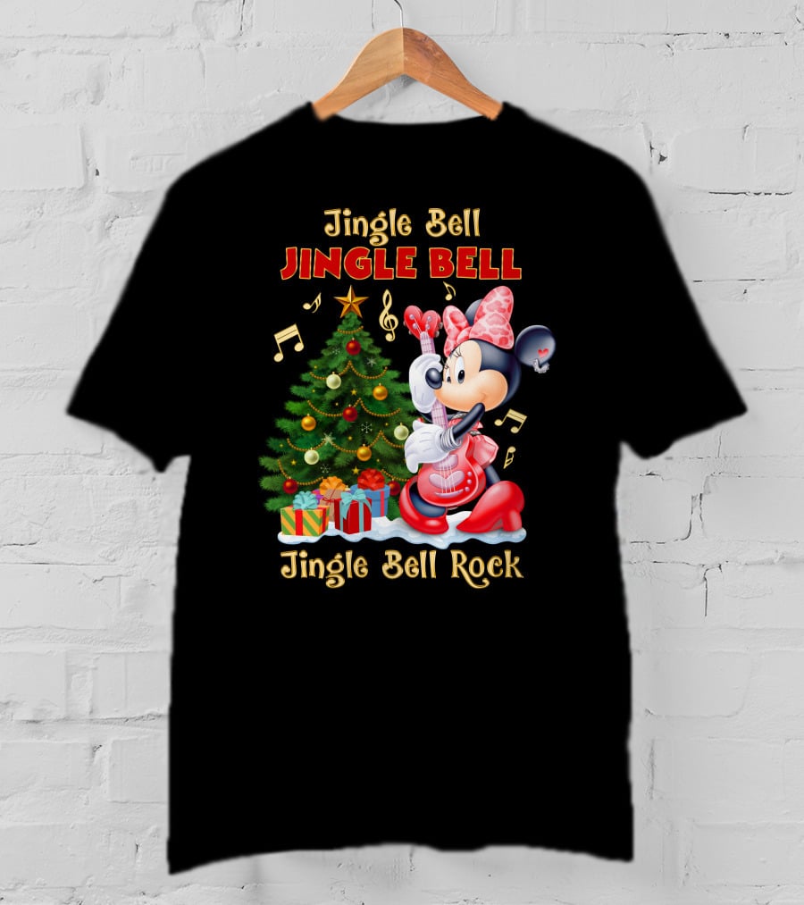 Jingle Bell Jingle Bell Jingle Bell Rock Minnie Mouse Christmas Tree Gifts T-Shirt