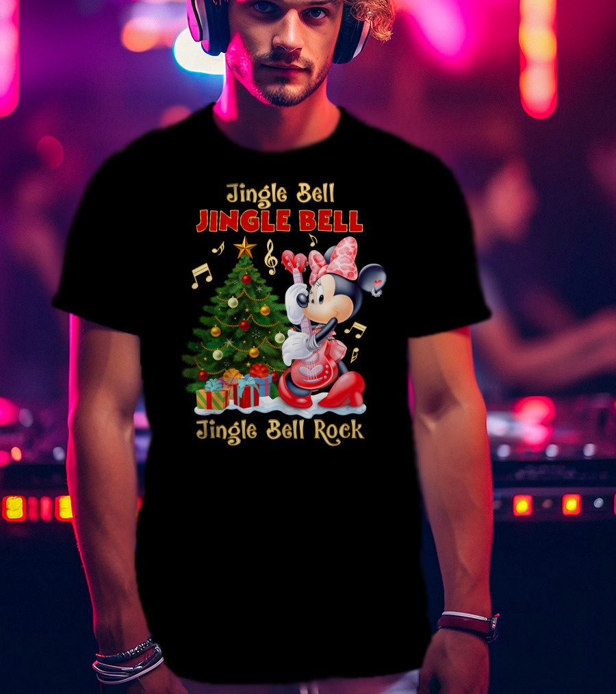 Jingle Bell Jingle Bell Jingle Bell Rock Minnie Mouse Christmas Tree Gifts T-Shirt
