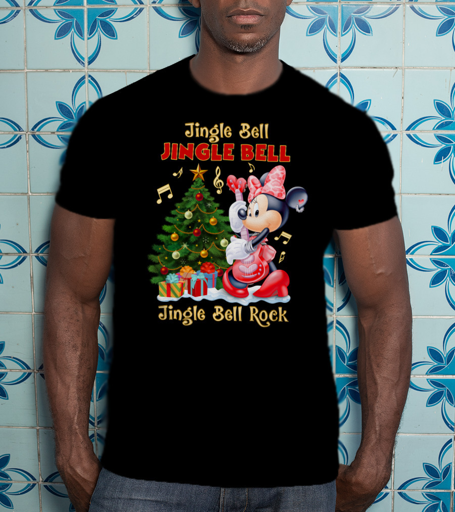 Jingle Bell Jingle Bell Jingle Bell Rock Minnie Mouse Christmas Tree Gifts T-Shirt