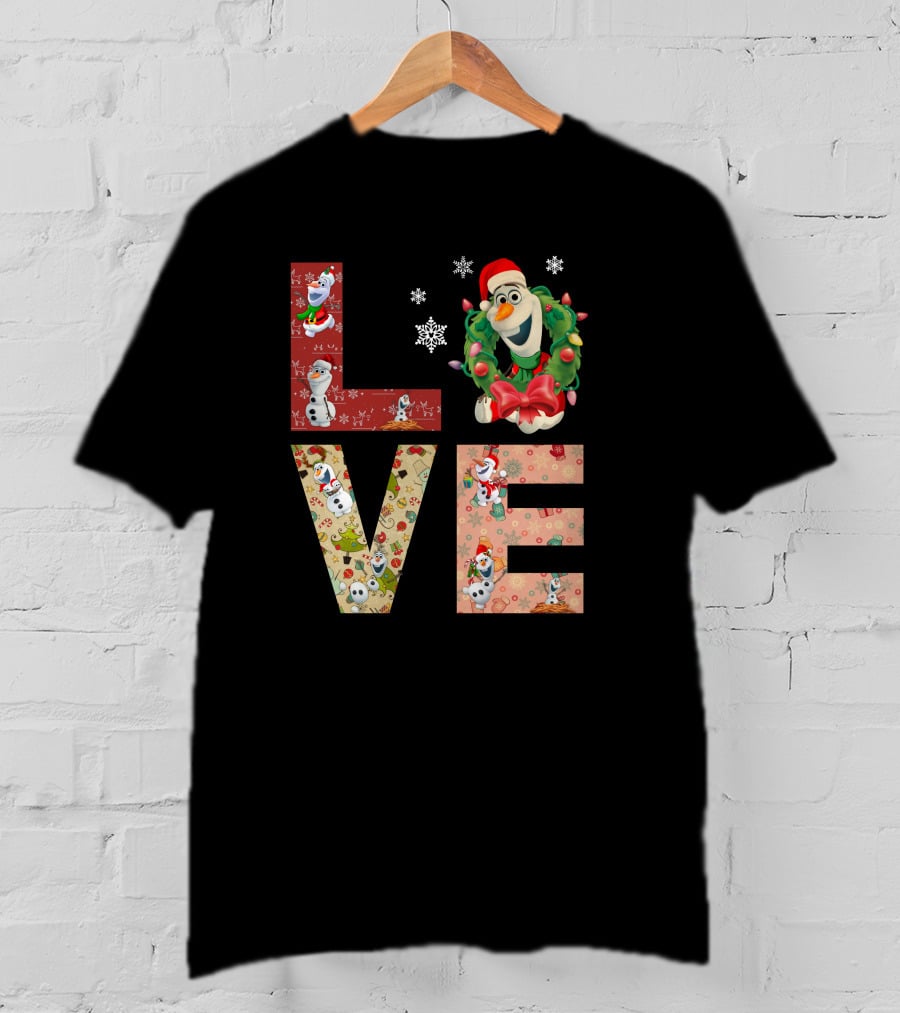 Olaf Christmas Love Snowman Festive Theme T-Shirt