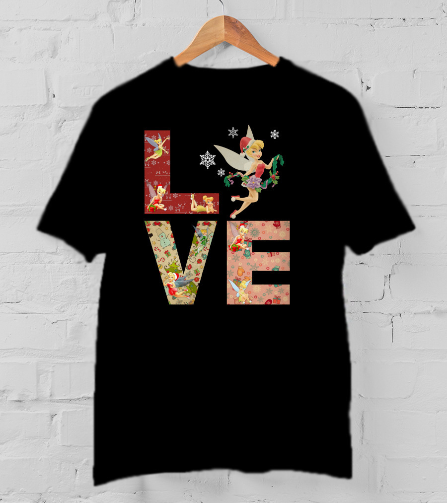 Love Tinkerbell Christmas Holiday Theme T-Shirt