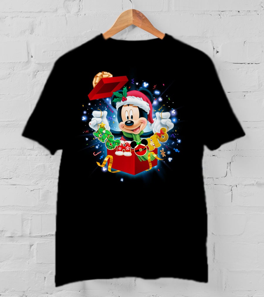 Mickey Mouse Christmas Holiday Surprise Present T-Shirt