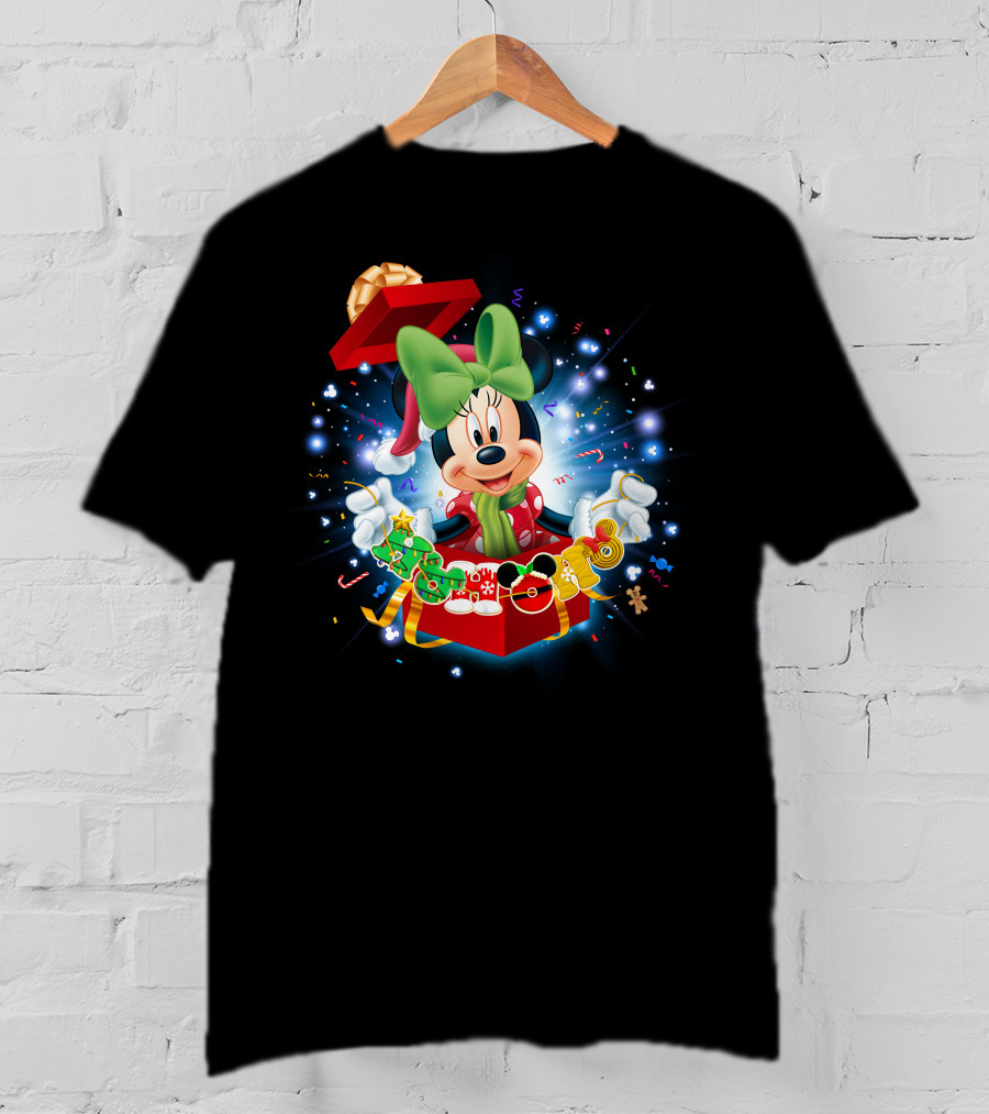 Minnie Holiday Gift Box Celebration Disney Magic T-Shirt