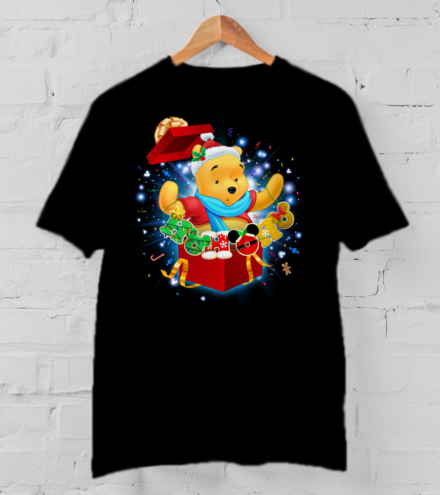 Winnie The Pooh Christmas Gift Box Holiday Cheer T-Shirt