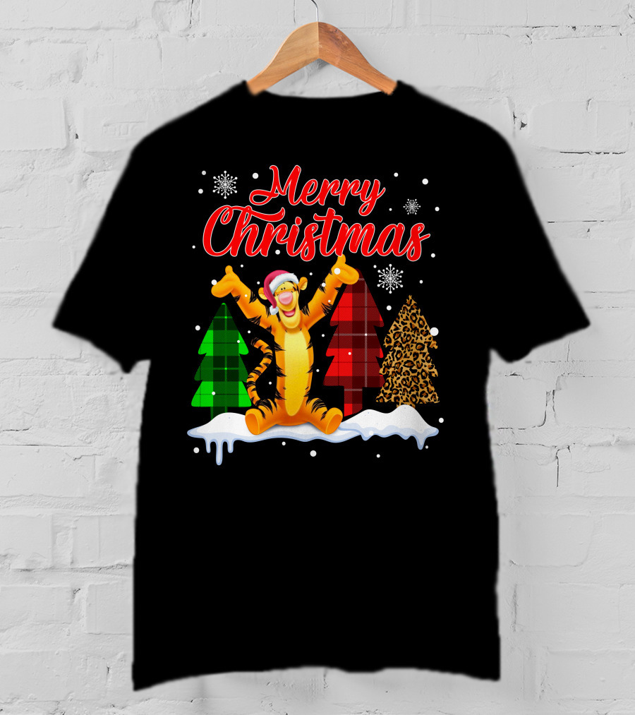 Merry Christmas Tigger Winter Holiday Celebration T-Shirt