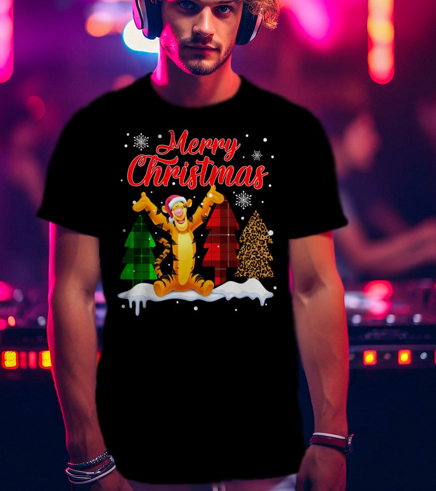 Merry Christmas Tigger Winter Holiday Celebration T-Shirt