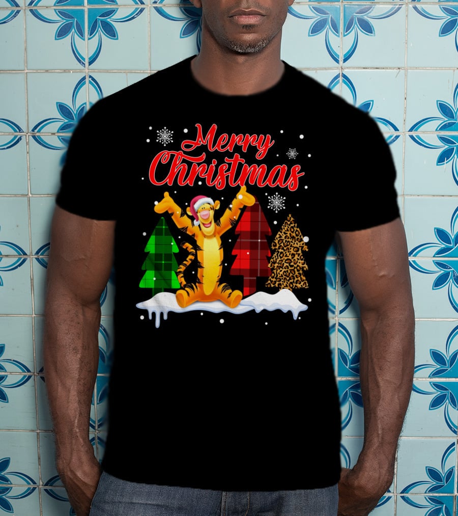 Merry Christmas Tigger Winter Holiday Celebration T-Shirt