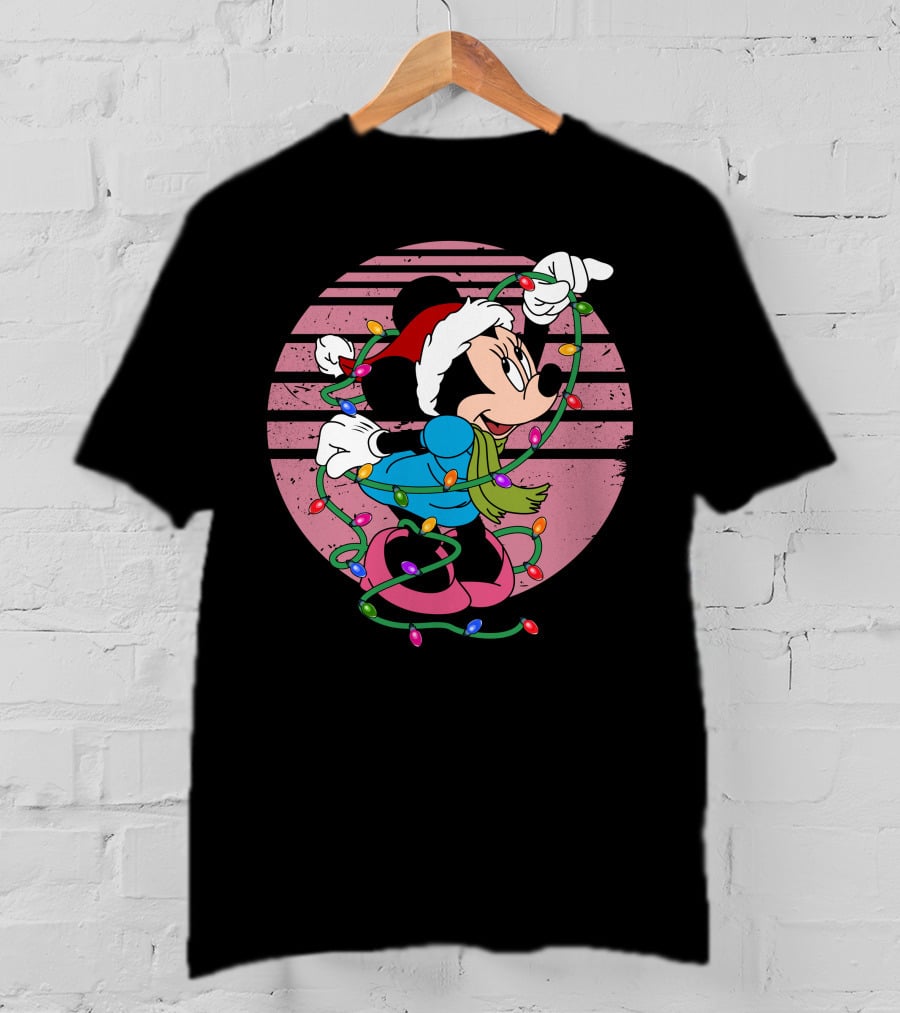 Minnie Mouse Christmas Lights Holiday Fun T-Shirt