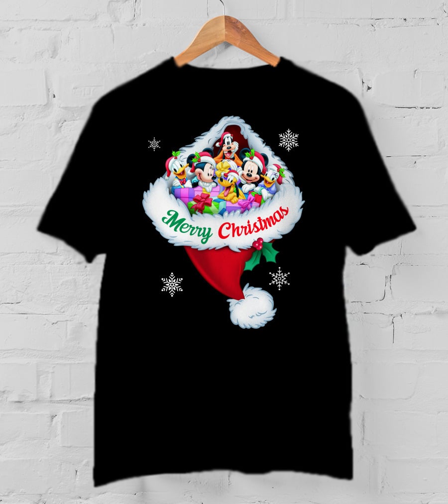Mickey & Friends Merry Christmas Santa Hat T-Shirt