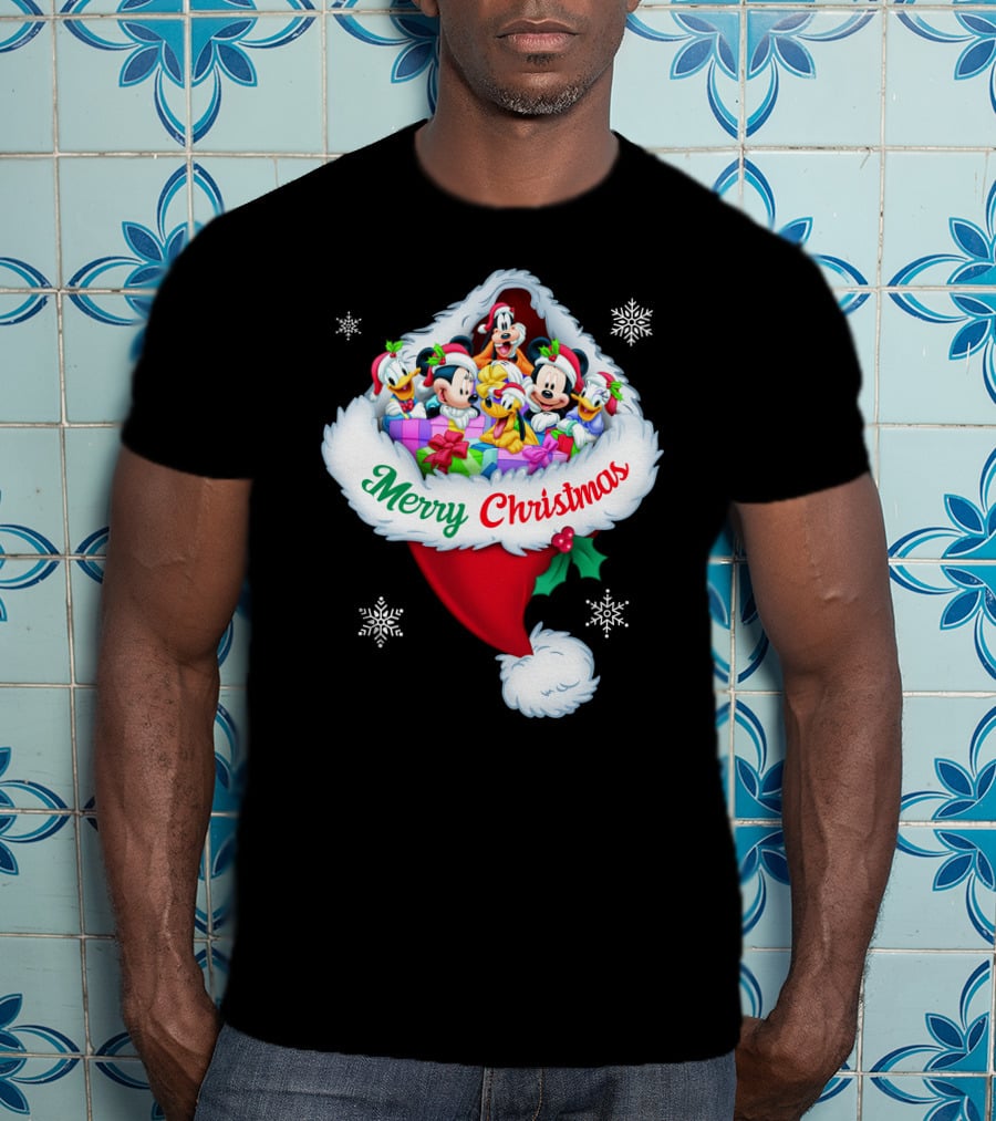 Mickey & Friends Merry Christmas Santa Hat T-Shirt