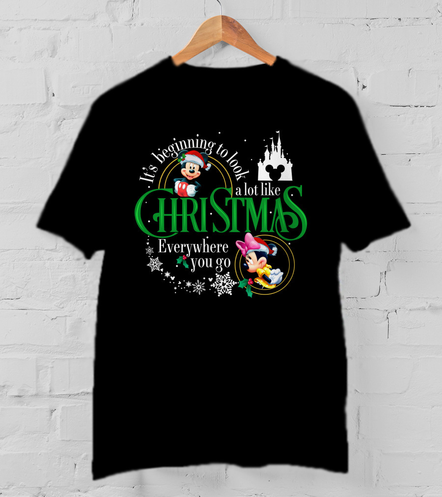 It's Beginning To Look A Lot Like Christmas Mickey Minnie Everywhere You Go T-Shirt