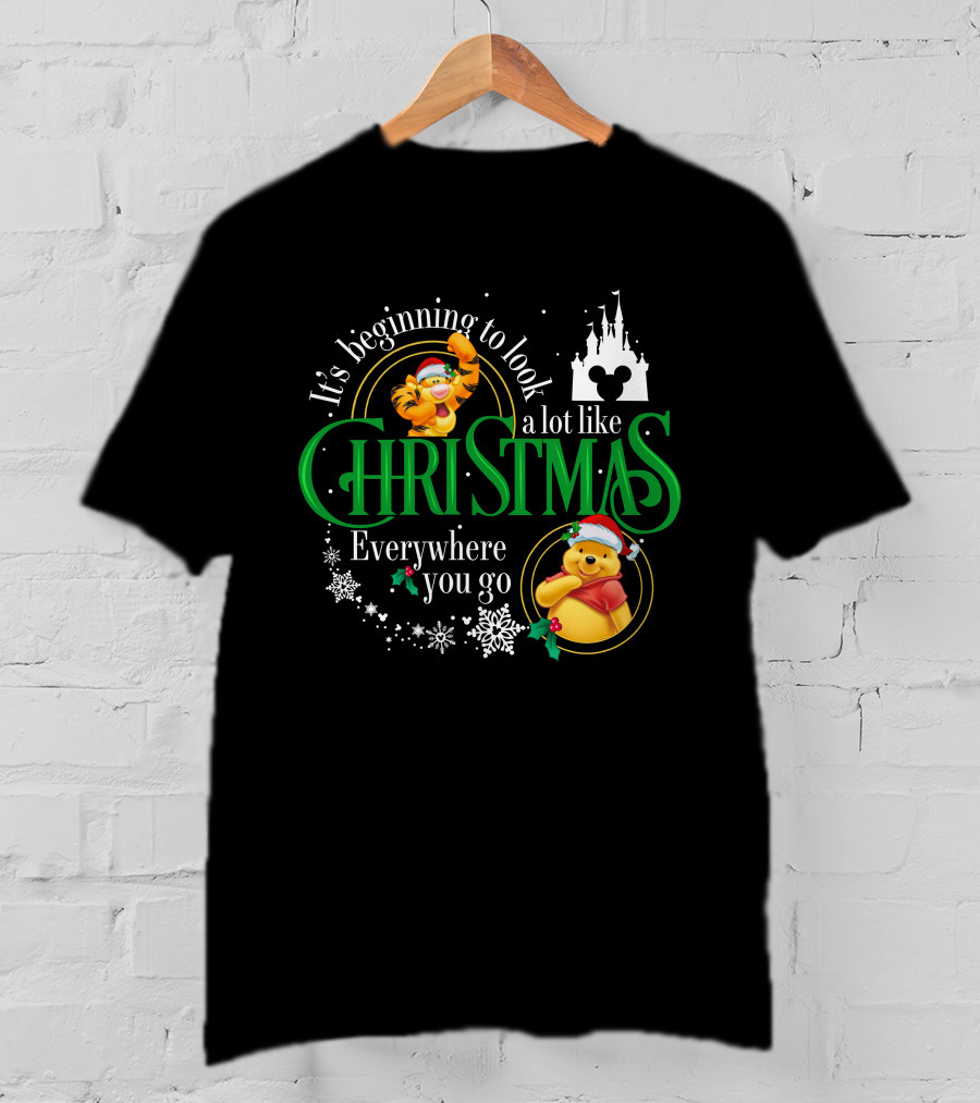 It's Beginning To Look A Lot Like Christmas Everywhere You Go Pooh And Tigger T-Shirt