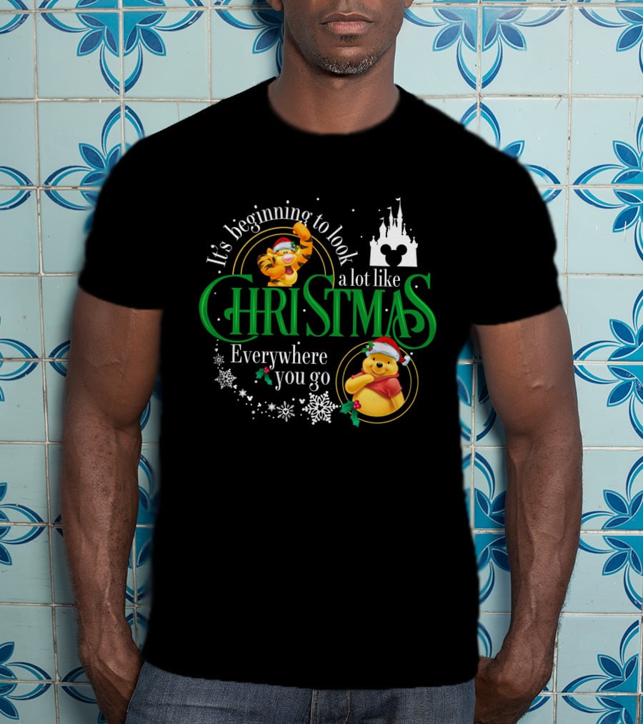 It's Beginning To Look A Lot Like Christmas Everywhere You Go Pooh And Tigger T-Shirt