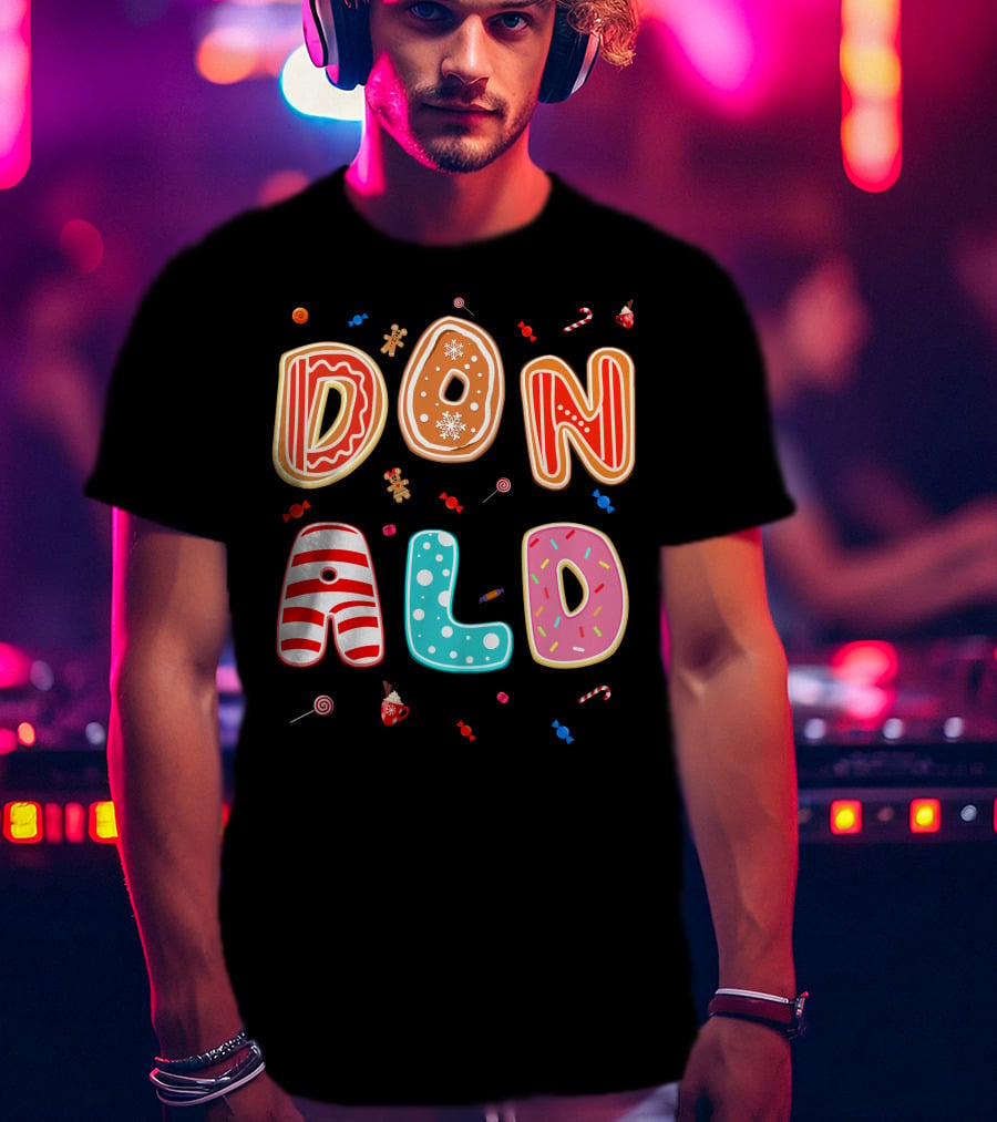 Donald Christmas Candy Gingerbread Festive Theme T-Shirt