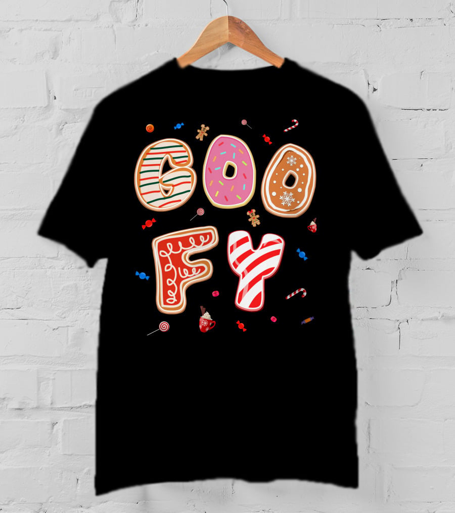 Goofy Cookie Holiday Treats Candy Cane Gingerbread T-Shirt
