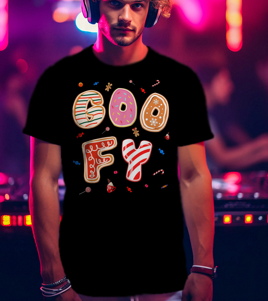 Goofy Cookie Holiday Treats Candy Cane Gingerbread T-Shirt