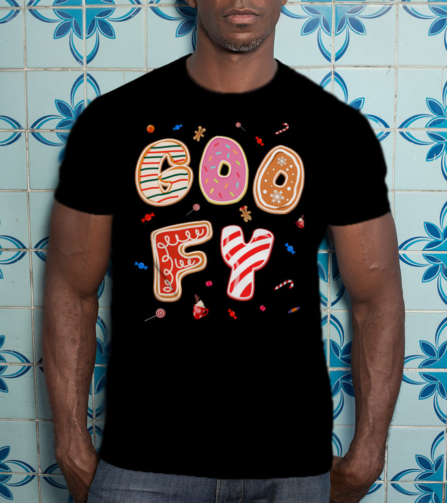 Goofy Cookie Holiday Treats Candy Cane Gingerbread T-Shirt