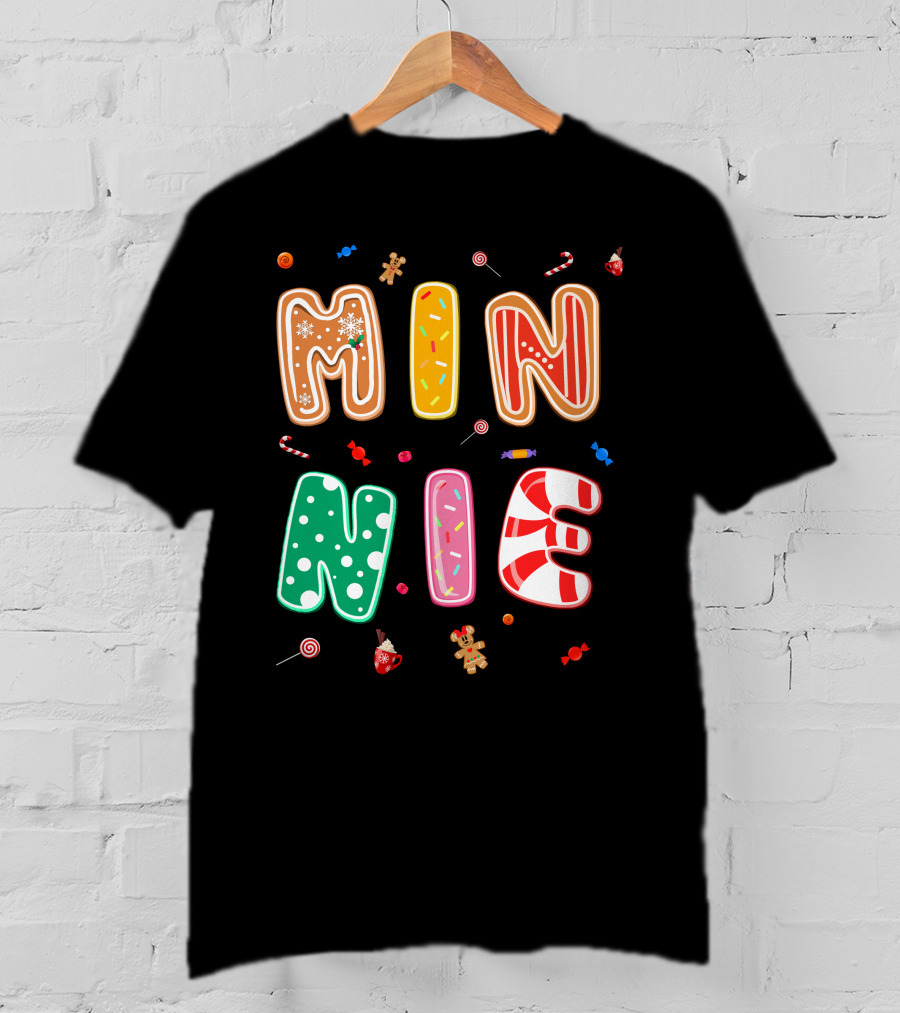 Minnie Christmas Candy And Gingerbread Theme T-Shirt