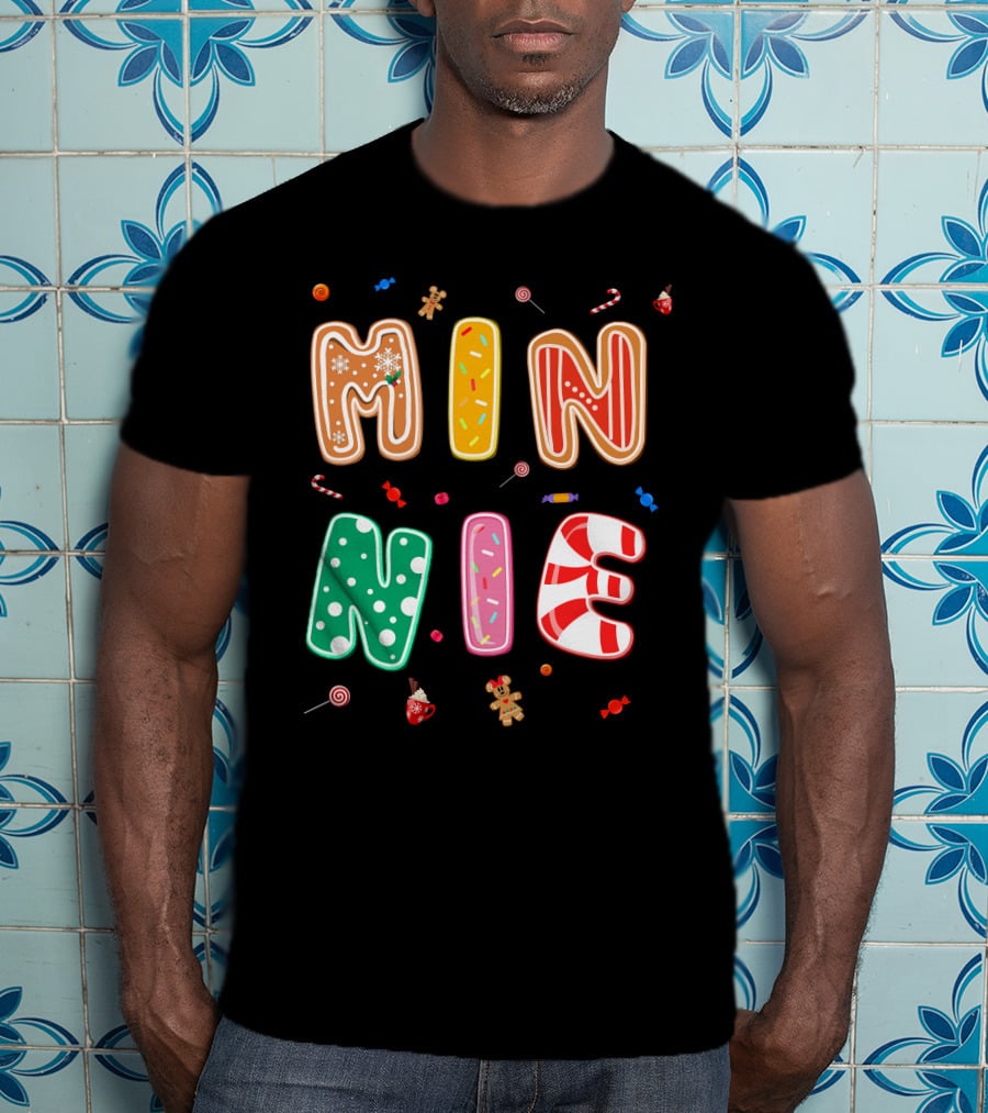 Minnie Christmas Candy And Gingerbread Theme T-Shirt