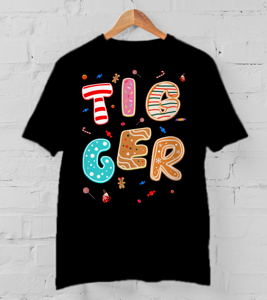 Tigger Candy Cane Gingerbread Christmas Treats T-Shirt