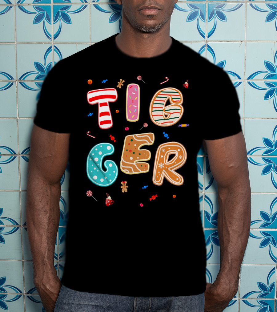 Tigger Candy Cane Gingerbread Christmas Treats T-Shirt