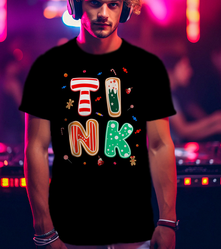 Tink Christmas Candy Gingerbread Holiday Letters T-Shirt