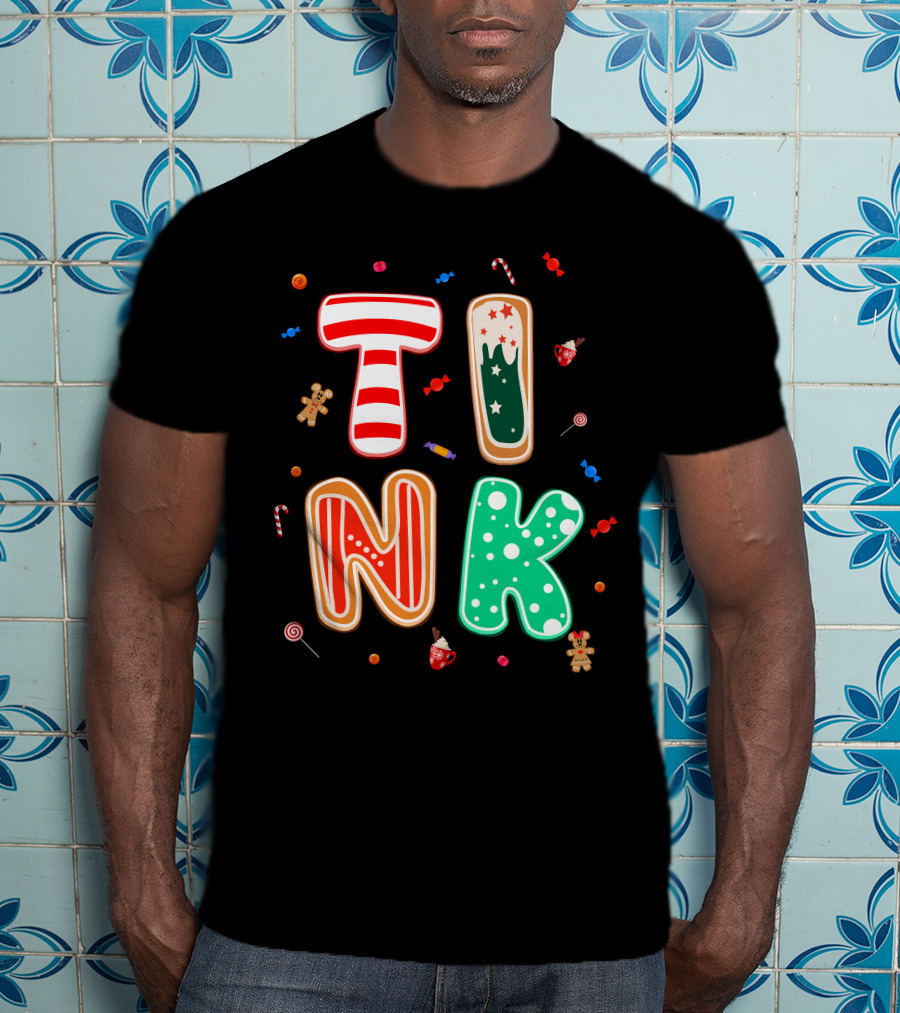 Tink Christmas Candy Gingerbread Holiday Letters T-Shirt