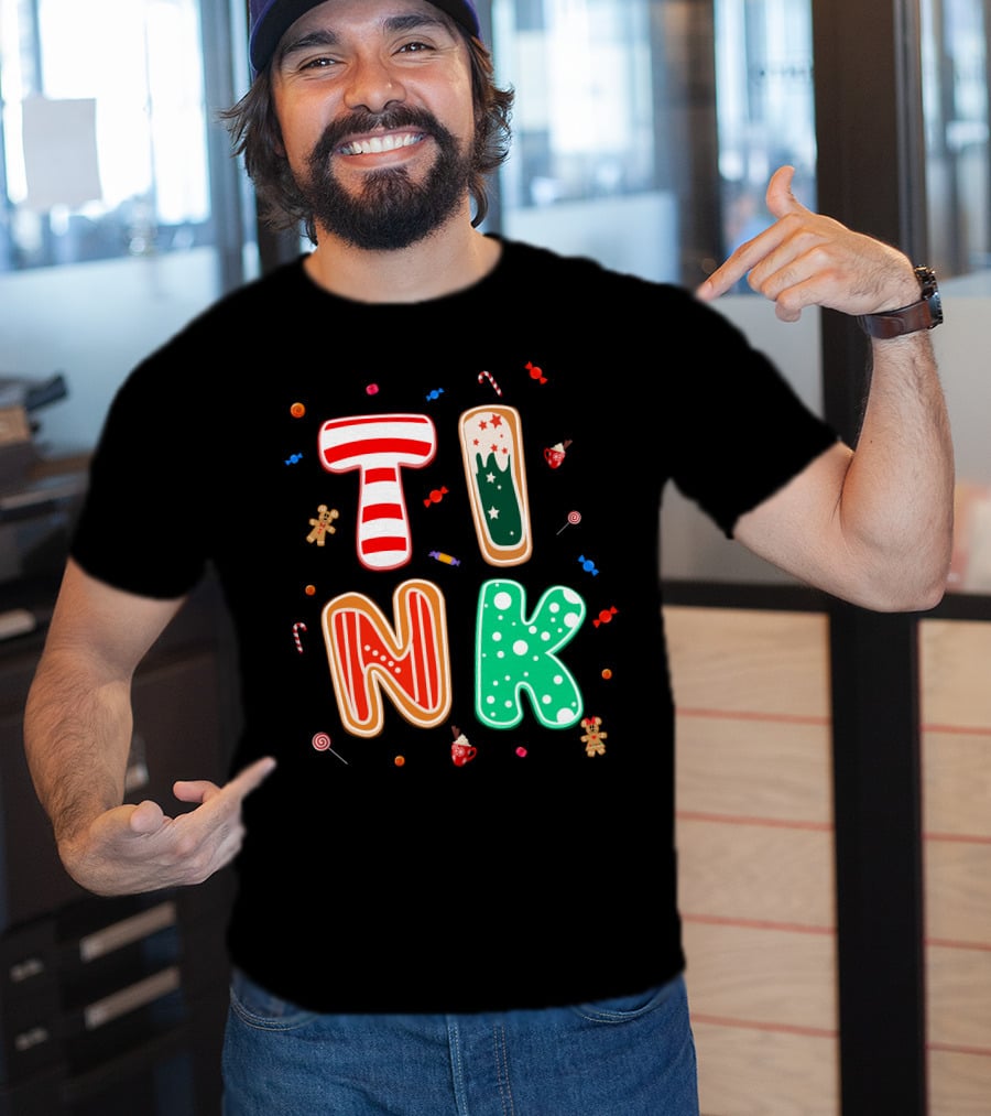 Tink Christmas Candy Gingerbread Holiday Letters T-Shirt