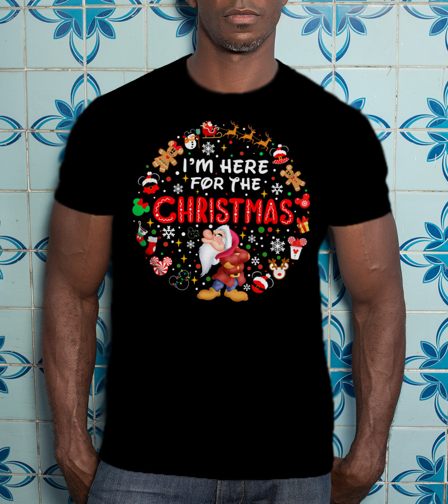 I'm Here For The Christmas Grumpy Dwarf Holiday Festivities T-Shirt