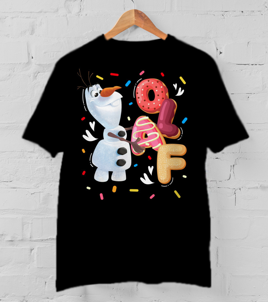 Olaf Doughnut Letters With Colorful Sprinkles Snowman T-Shirt