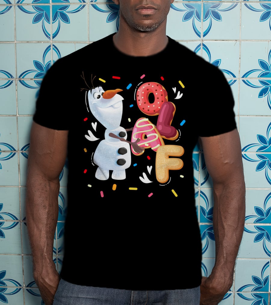 Olaf Doughnut Letters With Colorful Sprinkles Snowman T-Shirt