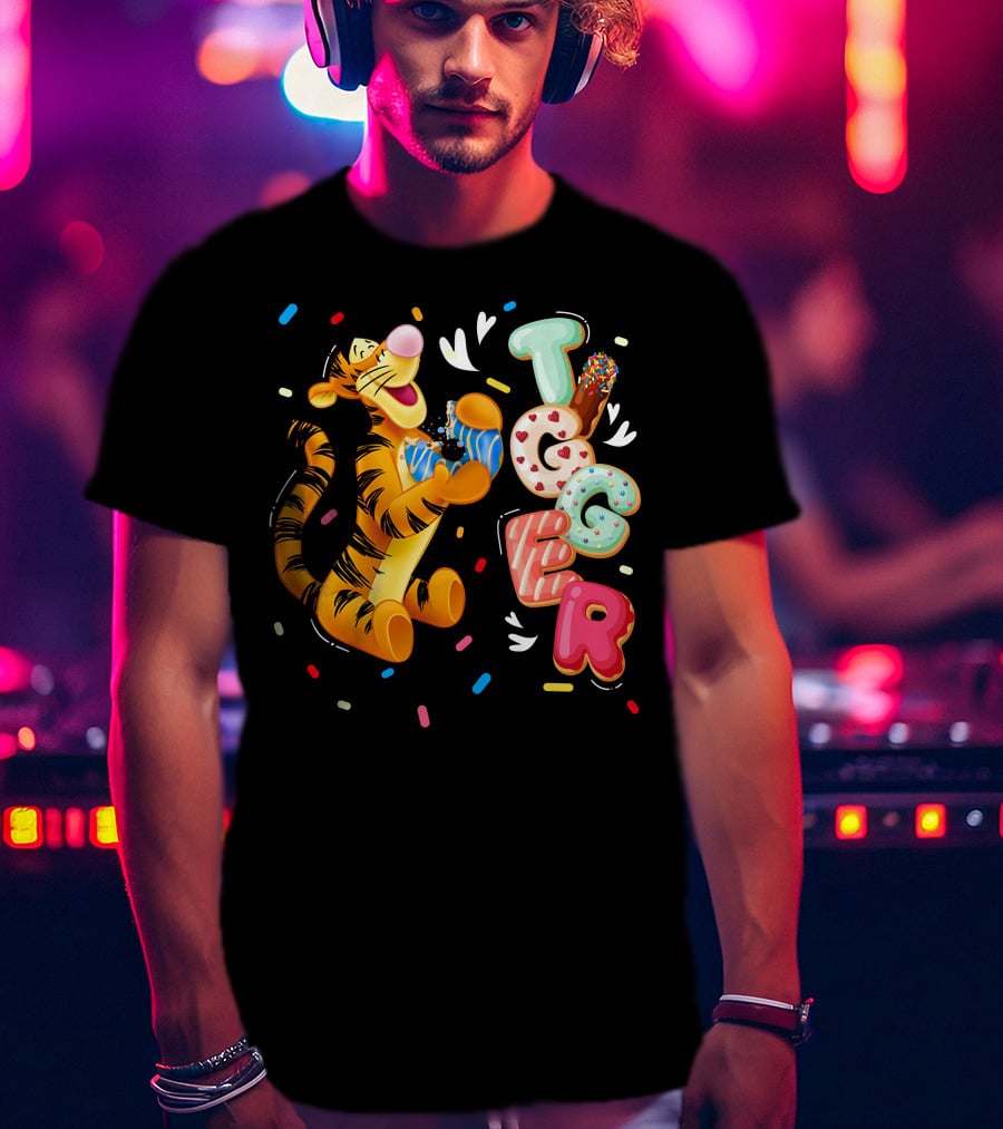 Tigger Donut Sprinkles Playful Delight T-Shirt
