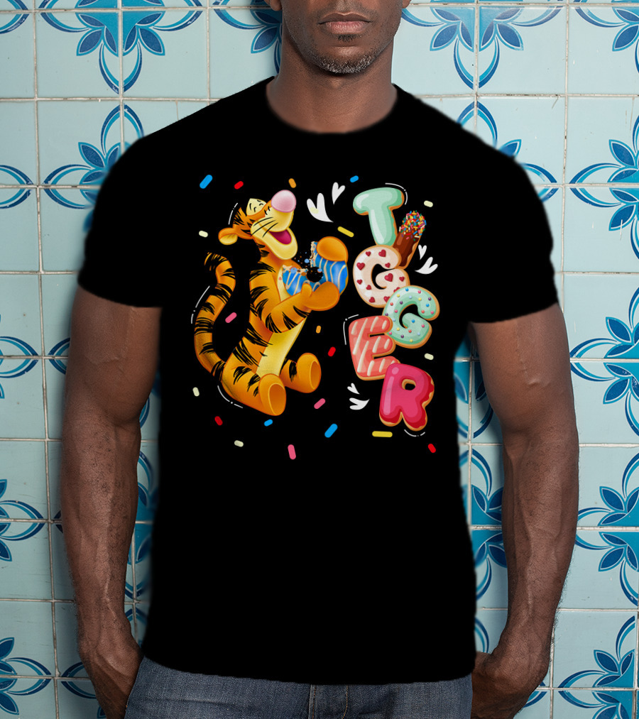 Tigger Donut Sprinkles Playful Delight T-Shirt