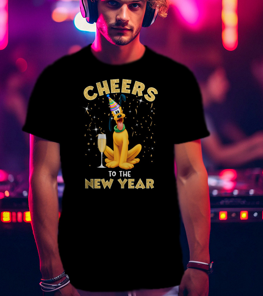 Cheers To The New Year Champagne Party Dog T-Shirt