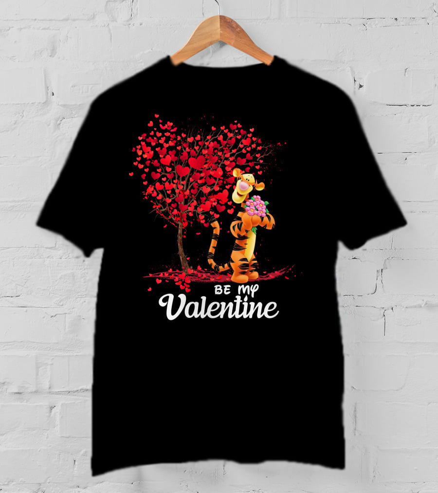 Be My Valentine Tigger Heart Tree T-Shirt