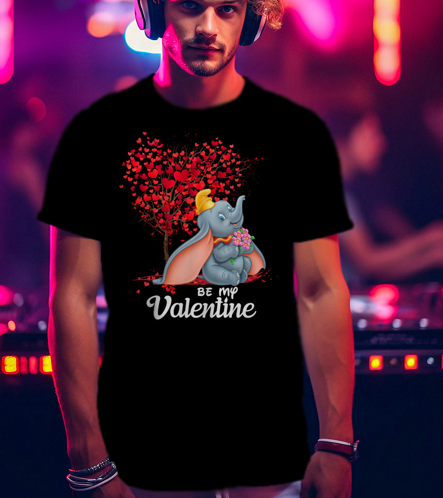 Dumbo Be My Valentine Red Heart Tree Bouquet T-Shirt