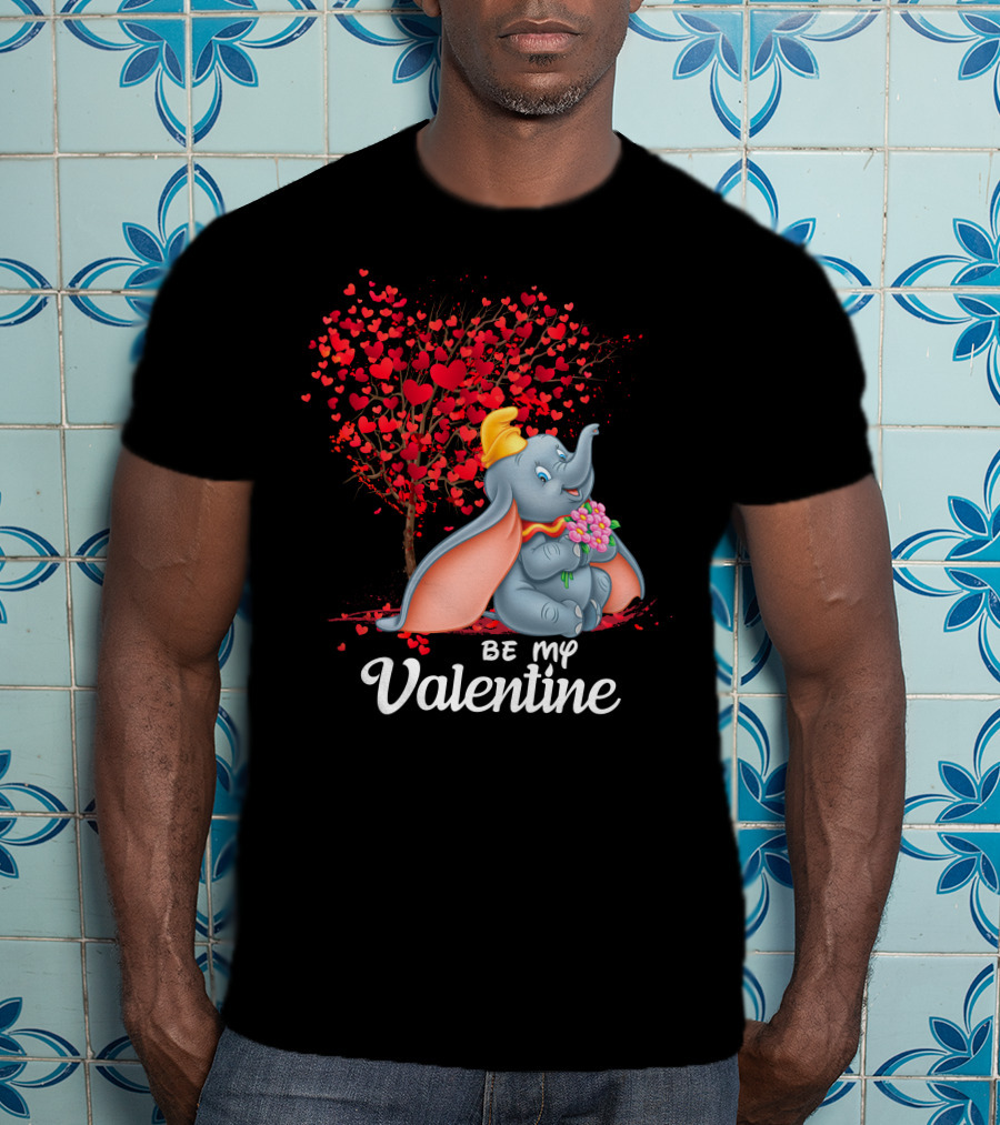 Dumbo Be My Valentine Red Heart Tree Bouquet T-Shirt