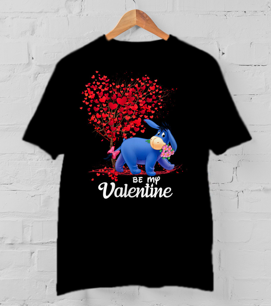 Be My Valentine Eeyore Heart Tree Flowers T-Shirt