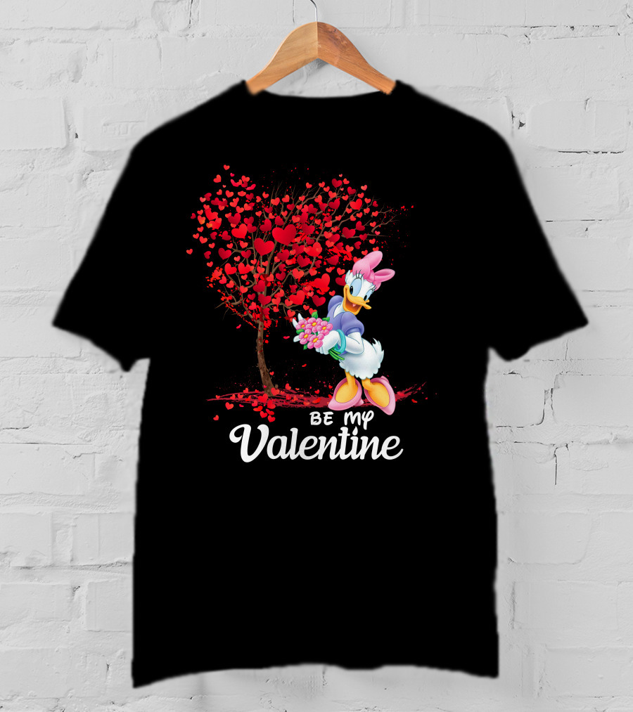 Daisy Duck Be My Valentine Tree Hearts Bouquet T-Shirt