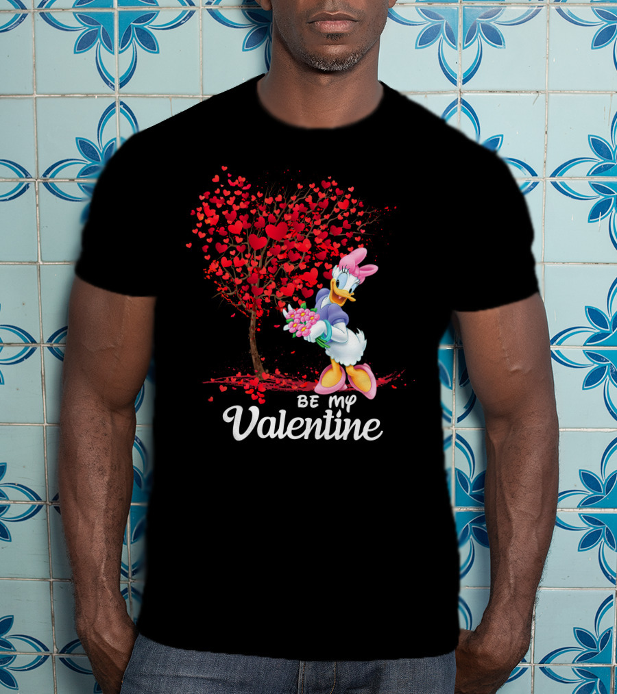 Daisy Duck Be My Valentine Tree Hearts Bouquet T-Shirt