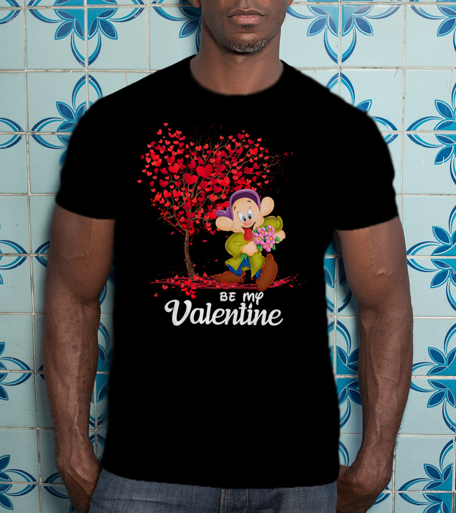 Dopey Be My Valentine Heart Tree With Flowers T-Shirt