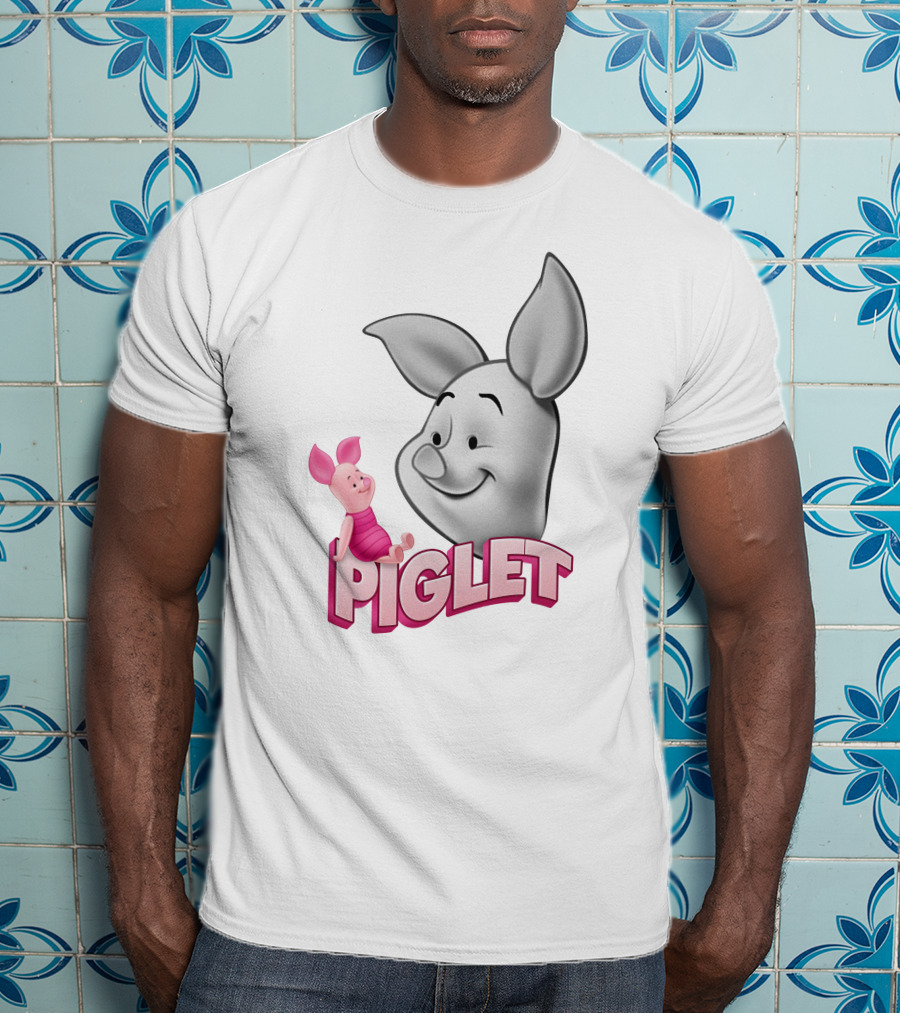 Piglet 3D Cartoon Character Design With Smiling Face And Big Ears T-Shirt