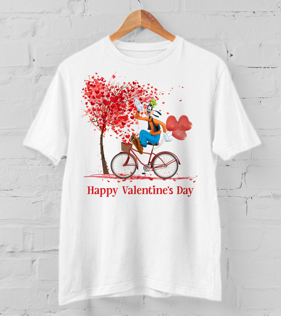 Happy Valentine's Day Goofy Bike Ride T-Shirt
