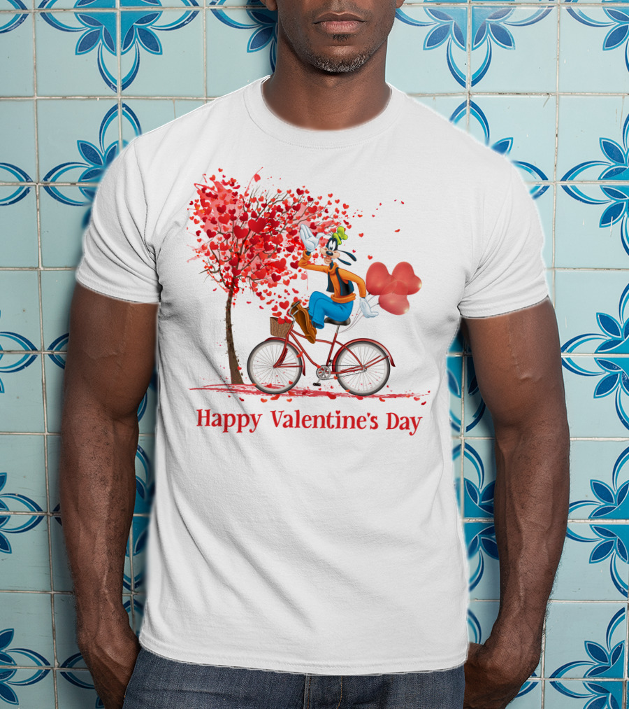 Happy Valentine's Day Goofy Bike Ride T-Shirt