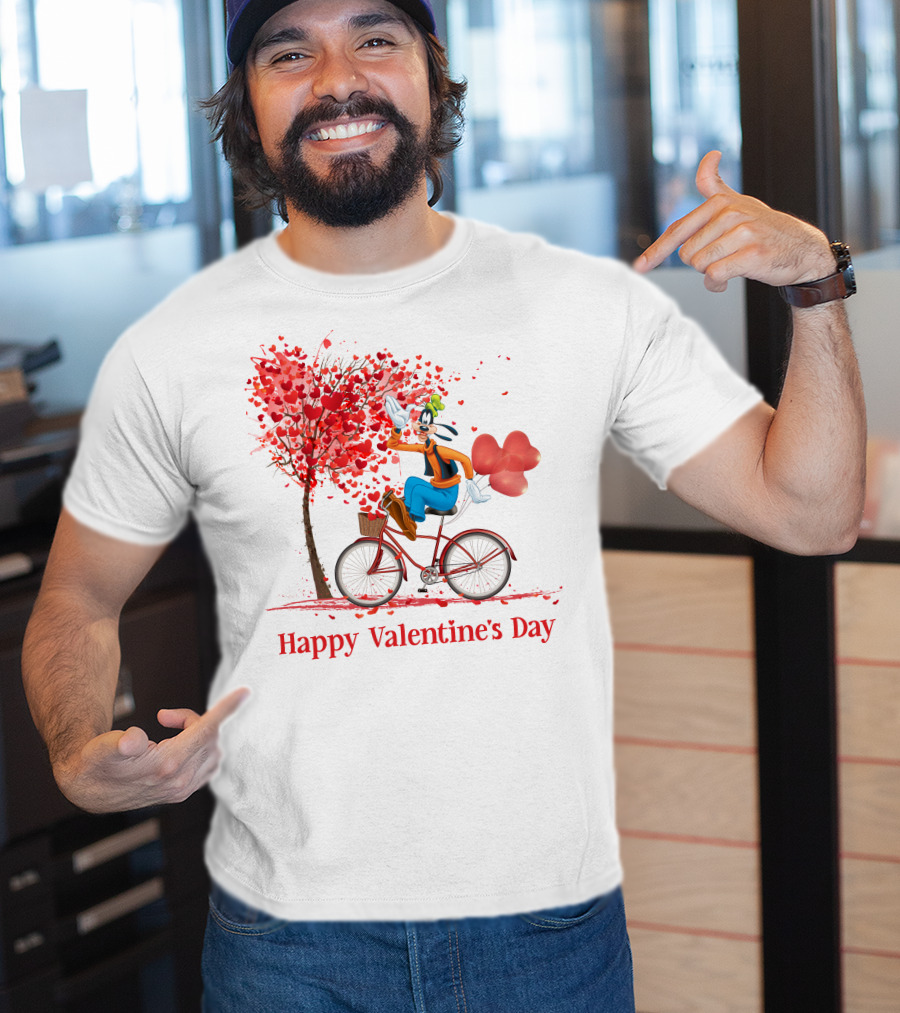 Happy Valentine's Day Goofy Bike Ride T-Shirt