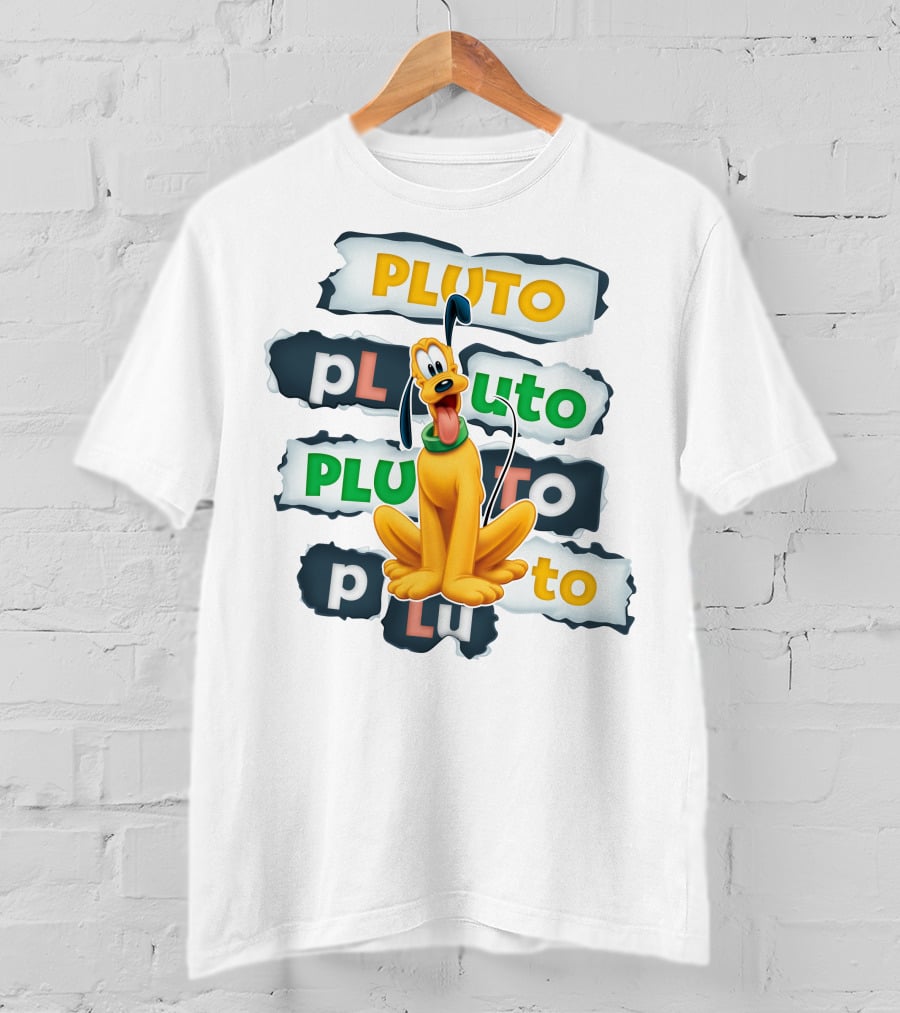 Pluto Disney Character Collage T-Shirt